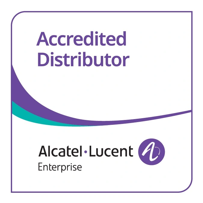 Badge officiel Alcatel-Lucent "Accredited Distributor" détenu par Planète Télécoms pour l’Afrique